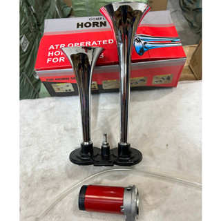 Còi sinh hơi 2 loa inox, còi sinh hơi điện 12v 24v.