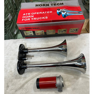 Còi sinh hơi 2 loa inox, còi sinh hơi điện 12v 24v.