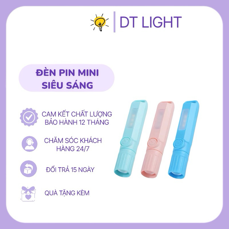 Đèn Pin Mini Siêu Sáng Có Cổng Sạc Type C, Chức Năng Chiếu Gần Và Rọi ...