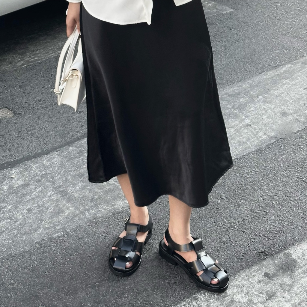 [có size nữ] Giày Sandals Rọ Nam Nữ TARMOR Da Thật Màu Đen Fisherman ...