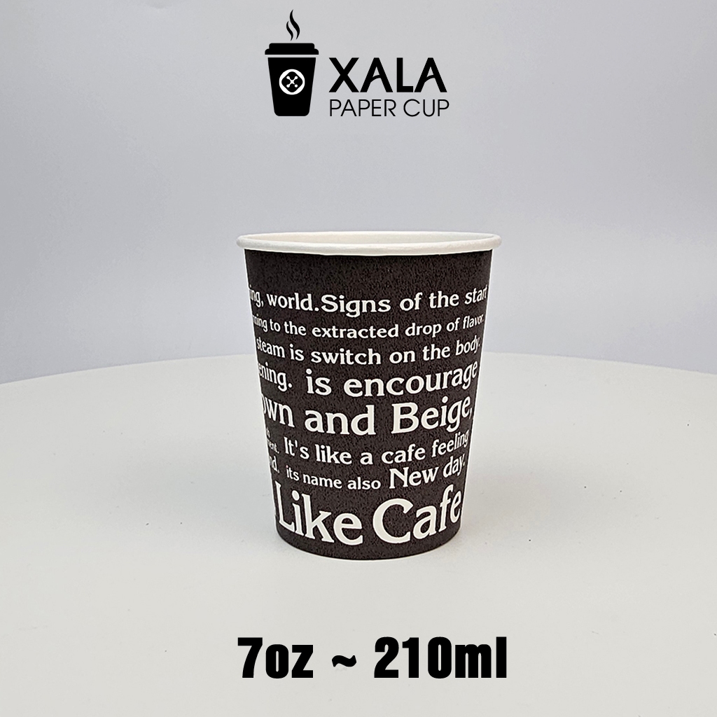 100 cốc giấy cafe 150ml - 210ml họa tiết in các màu dùng trong liên hoan tiệc tùng văn phòng