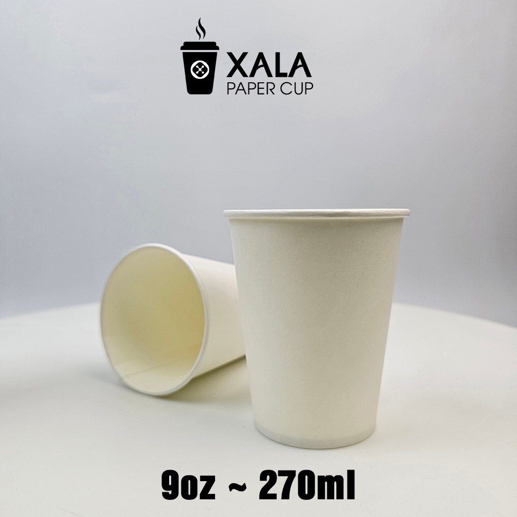 1000 Cốc giấy dùng 1 lần 9oz 270ml, Ly giấy uống nước trong bàn tiệc hội nghị liên hoan đám cưới