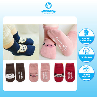Set 2 đôi tất chống trượt cổ cao Pony Kid cho bé từ 6 tháng tới 4 tuổi