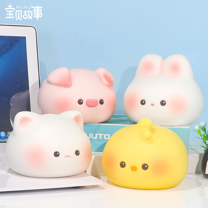 Đèn ngủ Đèn Ngủ Dễ thương Con thỏ Đèn ngủ Đám mây Silicone 7 màu Đèn ngủ cho trẻ em Đèn ngủ trẻ em Ánh sáng