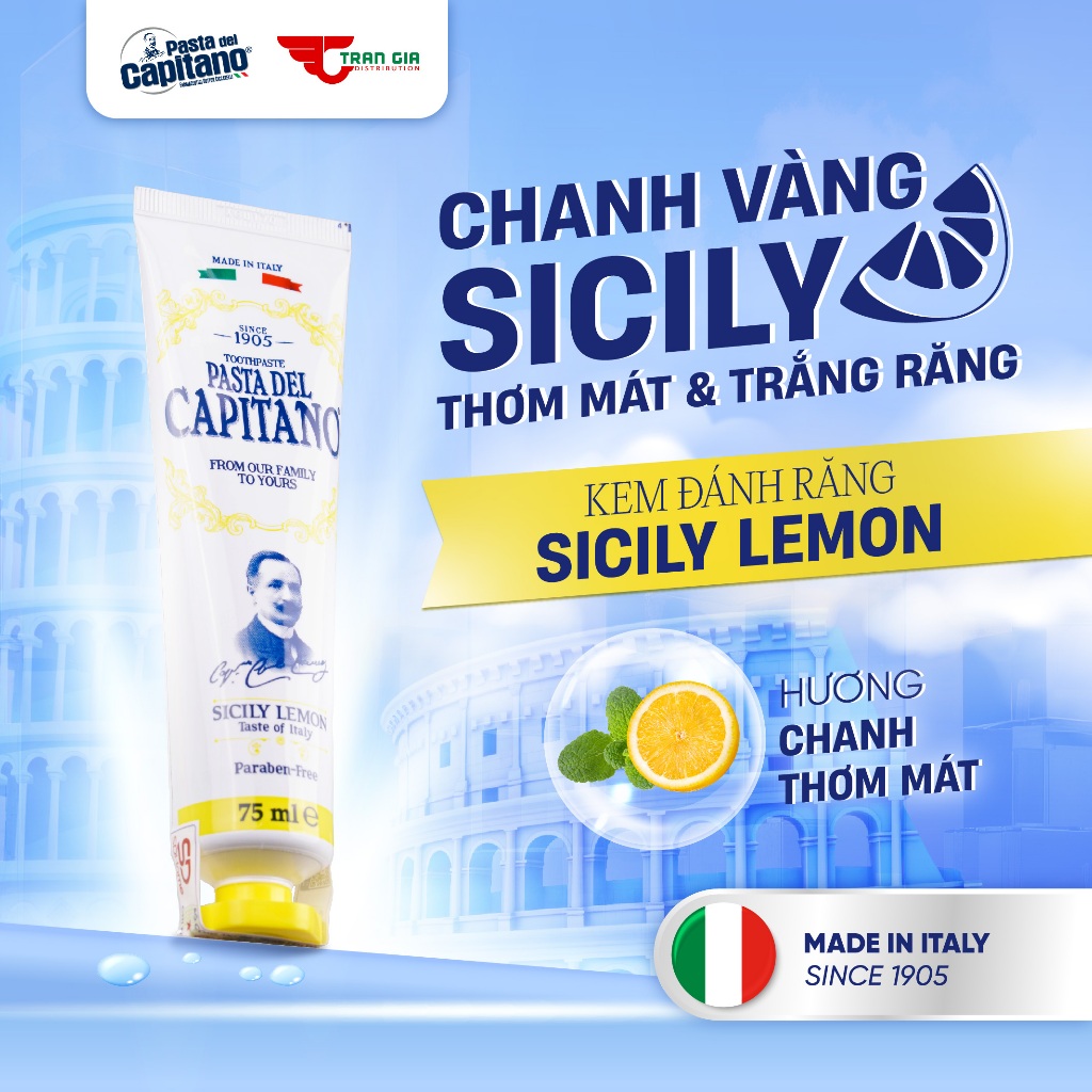 Ảnh Kem Đánh Răng Trắng Răng Ngăn Ngừa Sâu Răng Capitano Italy Hữu Cơ Chống Hôi Miệng 75ml 2