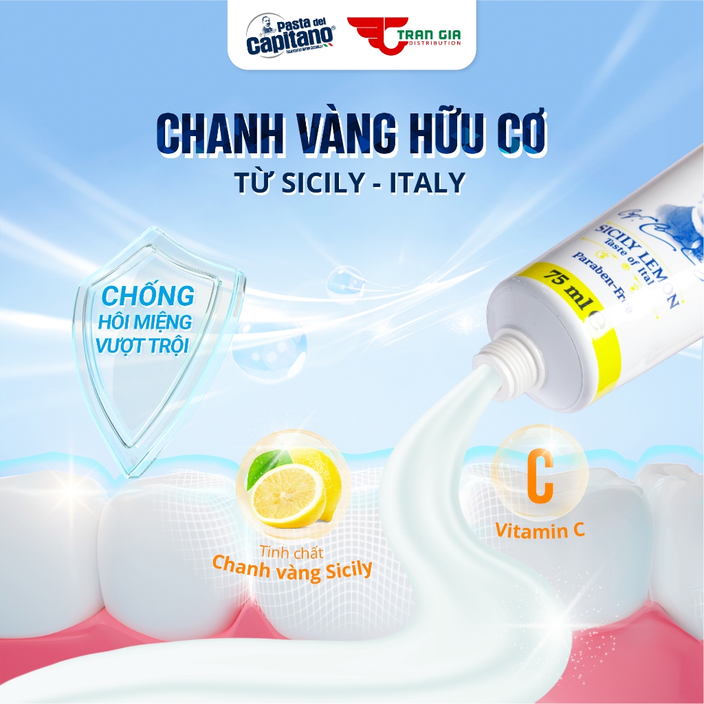 Ảnh Kem Đánh Răng Trắng Răng Ngăn Ngừa Sâu Răng Capitano Italy Hữu Cơ Chống Hôi Miệng 75ml 3