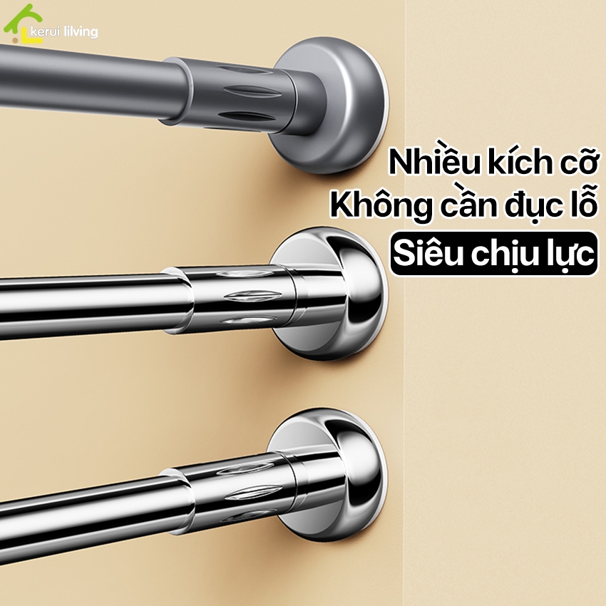 Thanh treo rèm cửa inox không cần khoan tường SALAY , thanh treo rèm ...