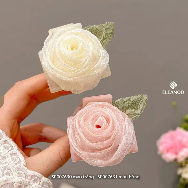 Kẹp tóc nữ càng cua Eleanor Accessories hình hoa hồng dễ thương kẹp tóc xinh xắn phụ kiện tóc 7630