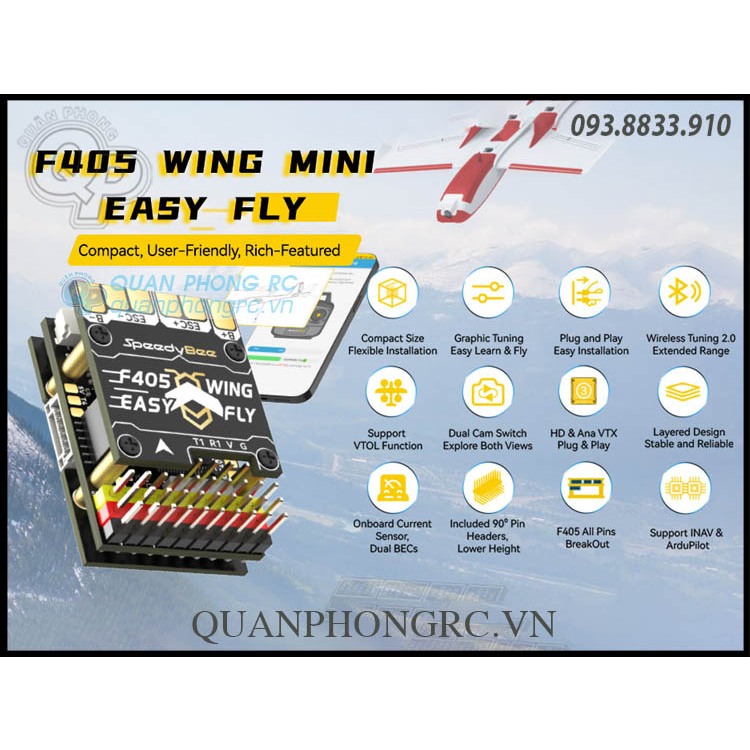 Mạch Cân Bằng SpeedyBee F405 WING MINI Fixed Wing Flight Controller