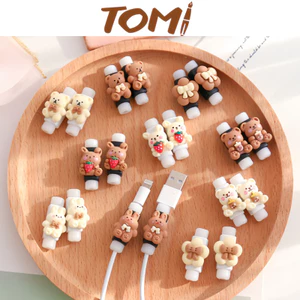 Nút Nhựa Gắn Bảo Vệ Cáp Sạc Hoạ Tiết Dễ Thương TOMI 233