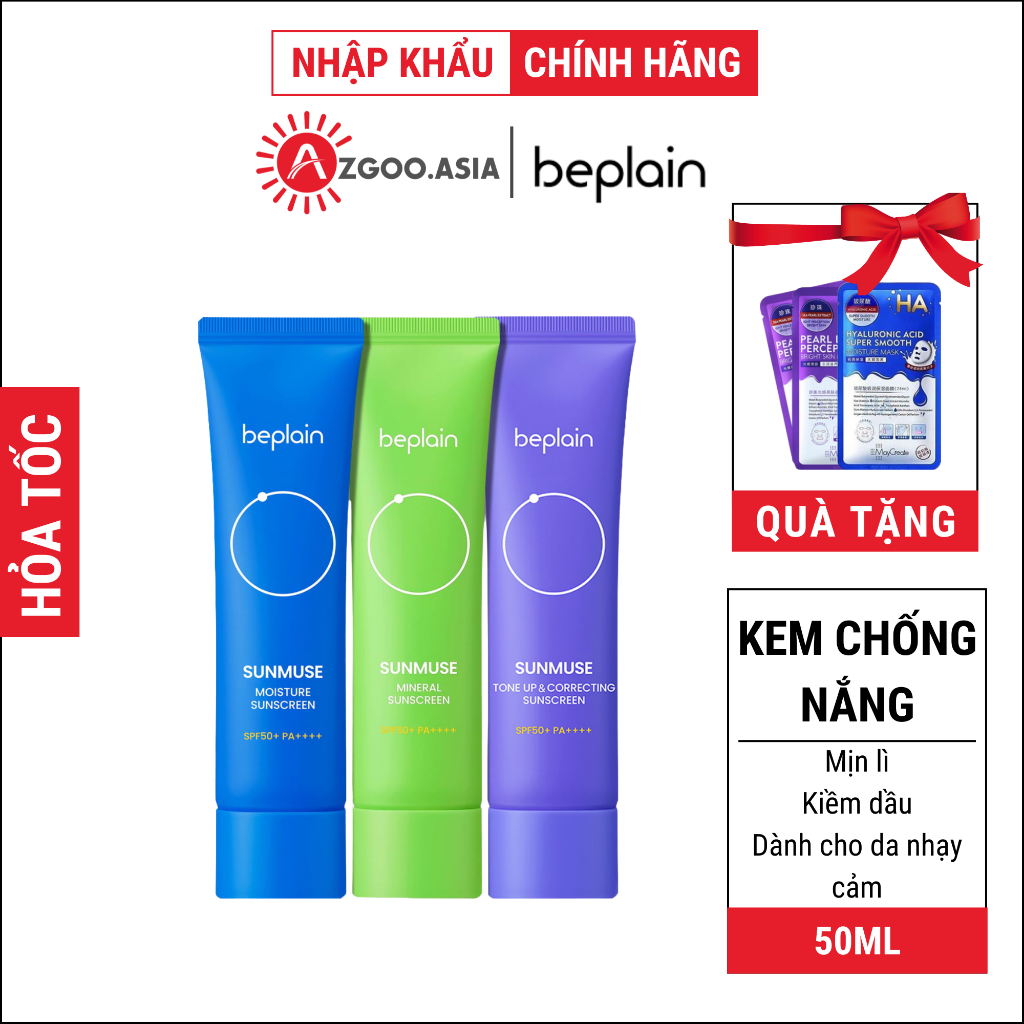 Kem Chống Nắng Beplain Sunmuse Mineral Sunscreen Spf50 Pa Kiềm Dầu Kháng Nước 50ml Shopee 9007