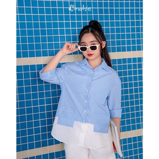 Set áo sơ mi kẻ bé gái Cinchie Kids dáng suông phong cách Hàn Quốc nhiều màu cho bé từ 9-12 tuổi [A15 và Q16]