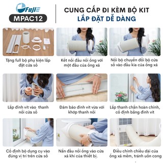 Máy lạnh di động nhập khẩu FUJIE làm lạnh 7000BTU - 14000BTU, kết nối wifi điều khiển từ xa qua app