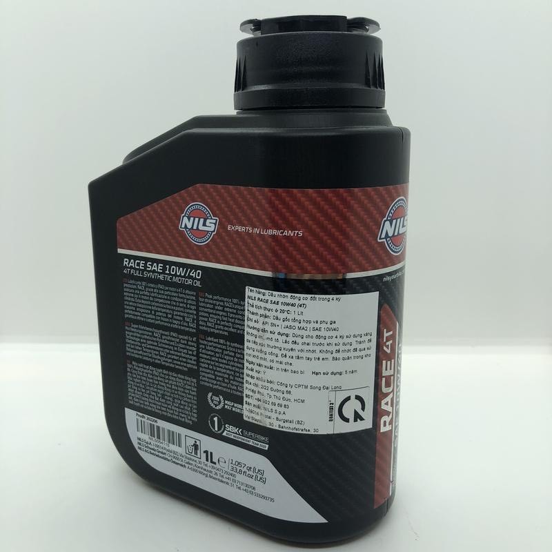 Nhớt Nils Race 10W40 Dành Cho Xe Số, Côn Tay, Moto PKL Tặng Súc Động Cơ E20 Và Phụ Gia Nhớt MớiTurbo
