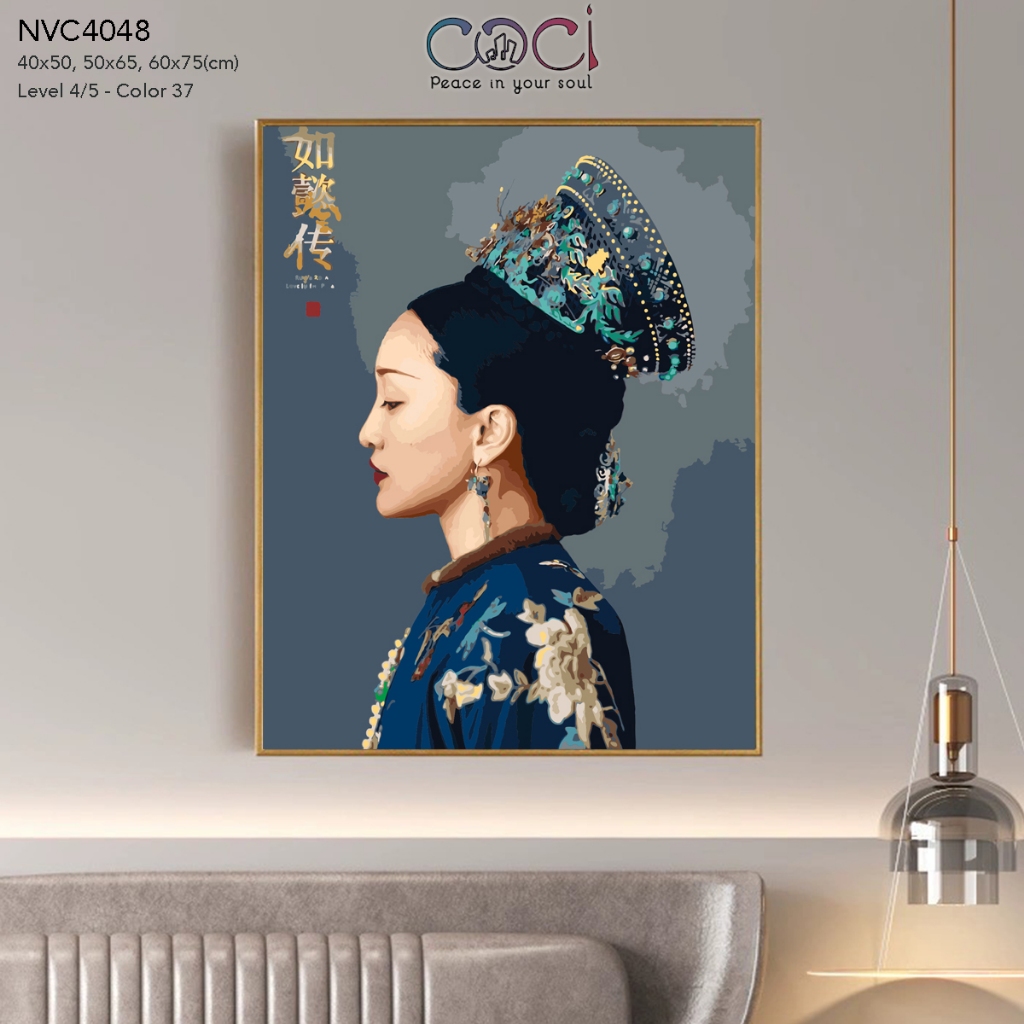 Tranh tô màu số hóa Châu Tấn Như Ý Truyện COCI tự tô màu theo số có kèm khung mã NVC4048