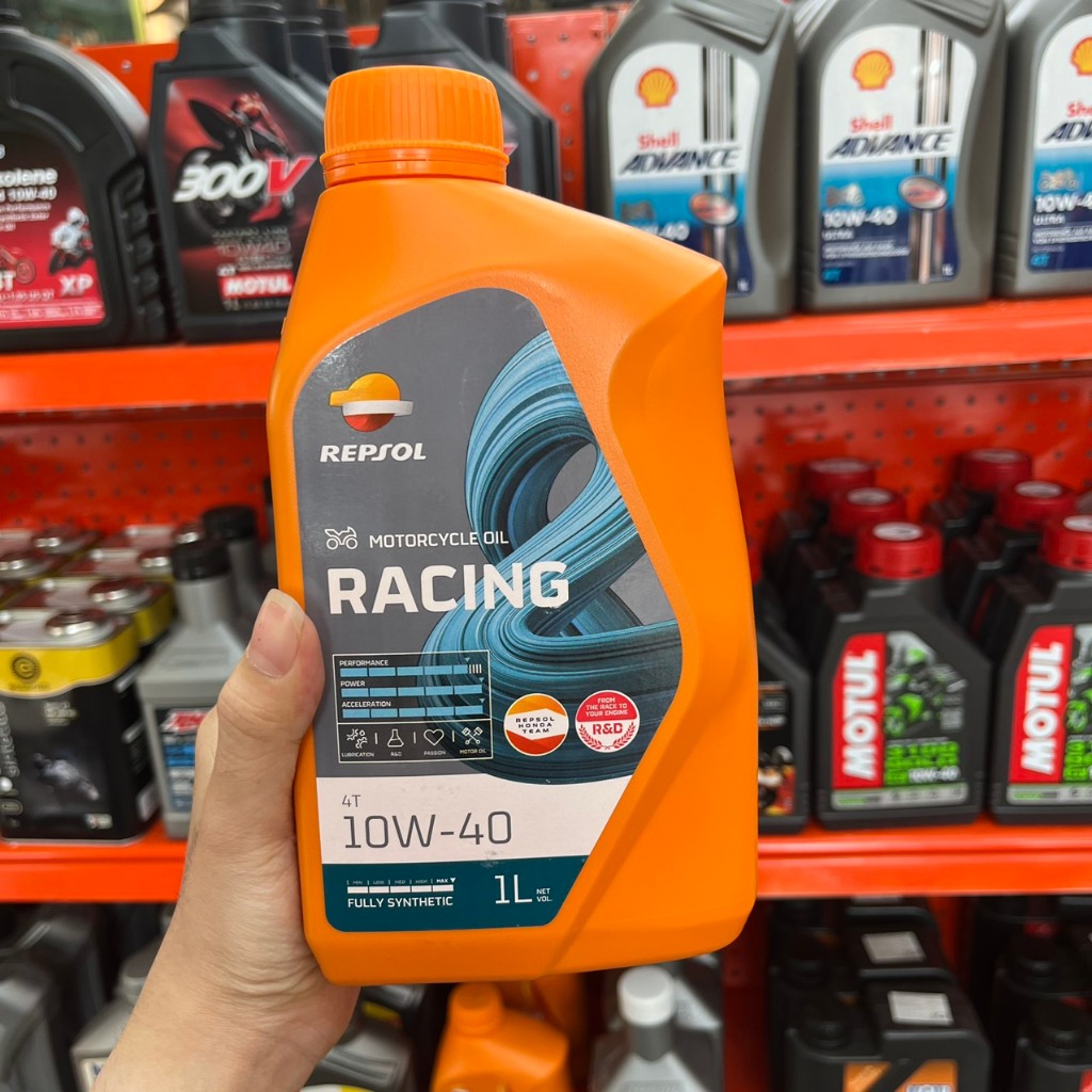 Nhớt Tổng Hợp Repsol Racing 10W40 Cho Xe Số, Côn Tay, Moto PKL Tặng G20 Và Turbo
