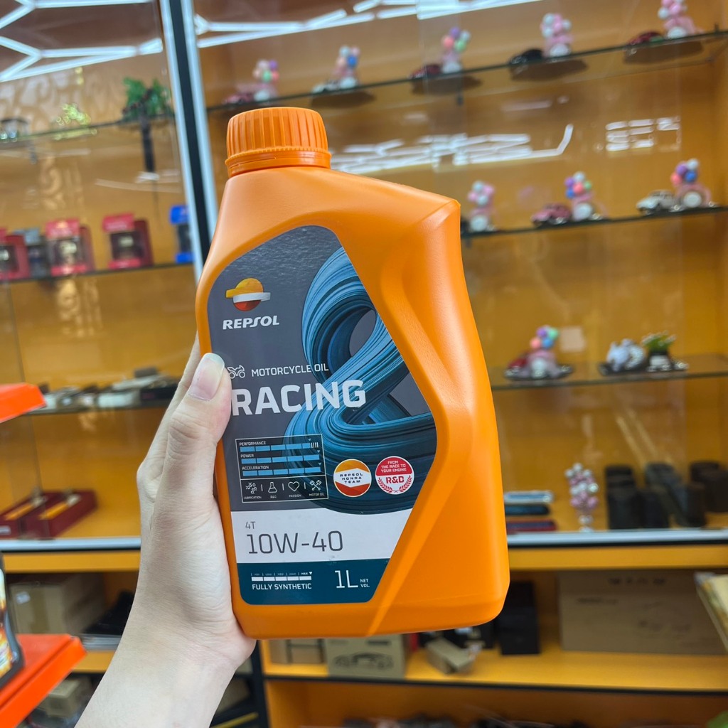 Nhớt Tổng Hợp Repsol Racing 10W40 Cho Xe Số, Côn Tay, Moto PKL Tặng G20 Và Turbo