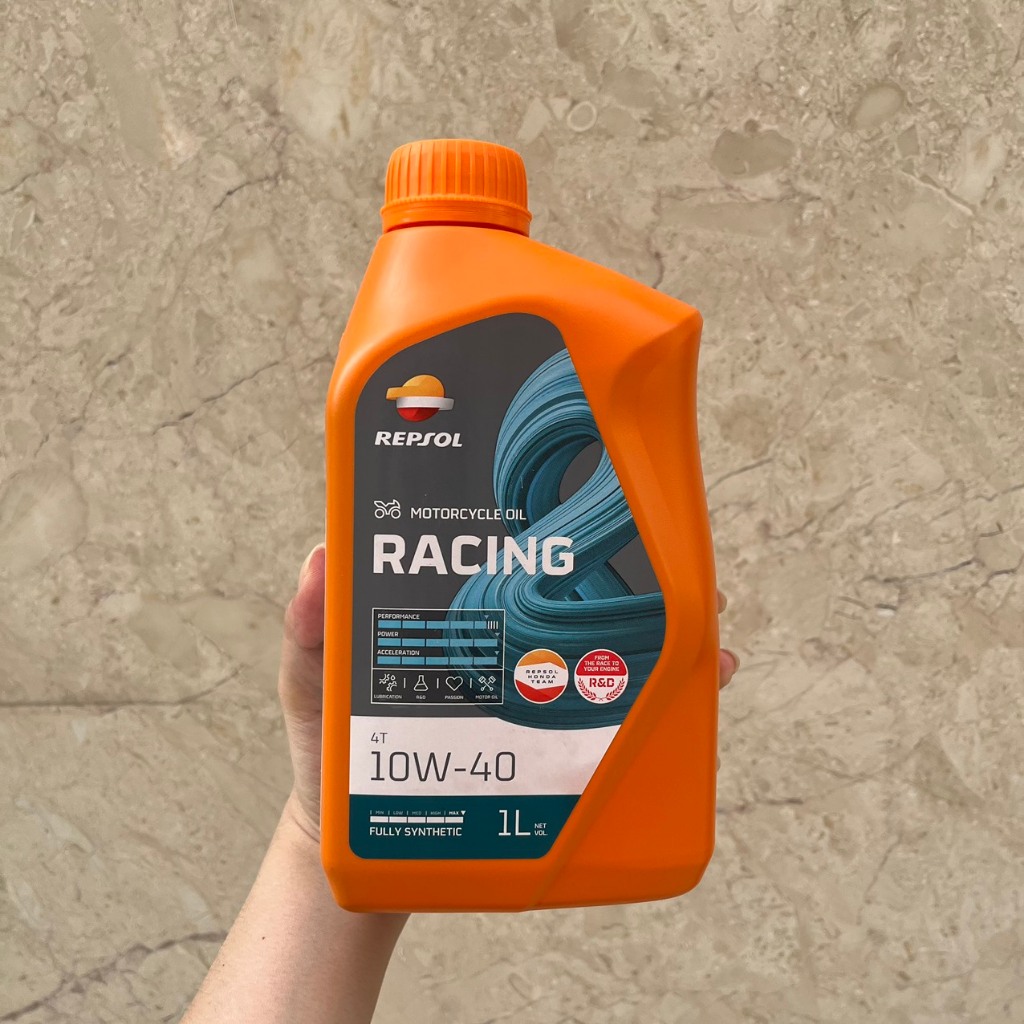 Nhớt Tổng Hợp Repsol Racing 10W40 Cho Xe Số, Côn Tay, Moto PKL Tặng G20 Và Turbo