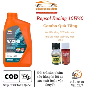 Nhớt Tổng Hợp Repsol Racing 10W40 Cho Xe Số, Côn Tay, Moto PKL Tặng G20 Và Turbo