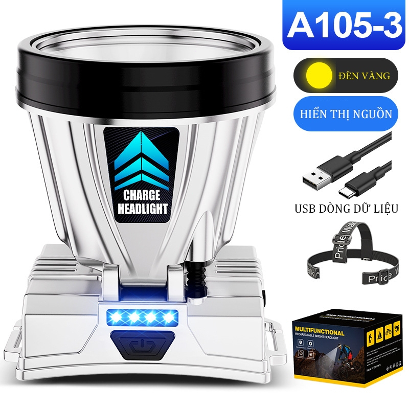 Đèn PIN Đội Đầu LAMP Siêu Sáng Chiếu Sáng Chuyên Dụng Cho Chạy Bộ / Cắm Trại/ SOI ĐÊM,  Đèn Chiếu Sáng Sạc UBS/TYPE-C