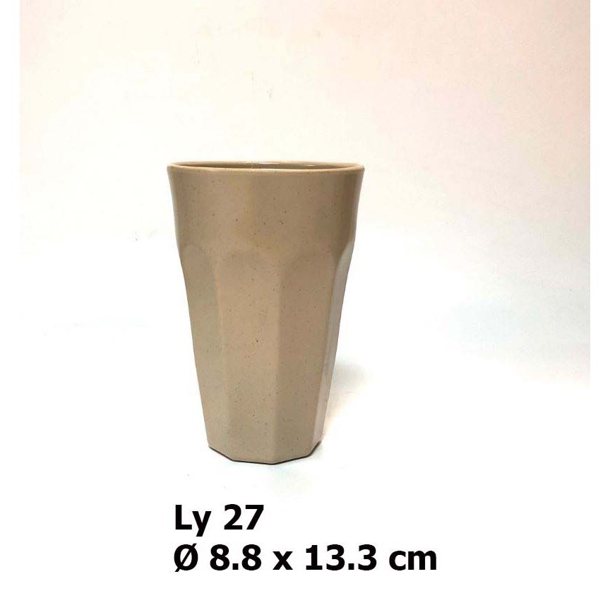 Ly nhựa dùng để uống nước dáng cao màu đen/nâu trắng dung tích 440ml- Ly nhựa Melamine dùng cho gia đình và hàng quán.