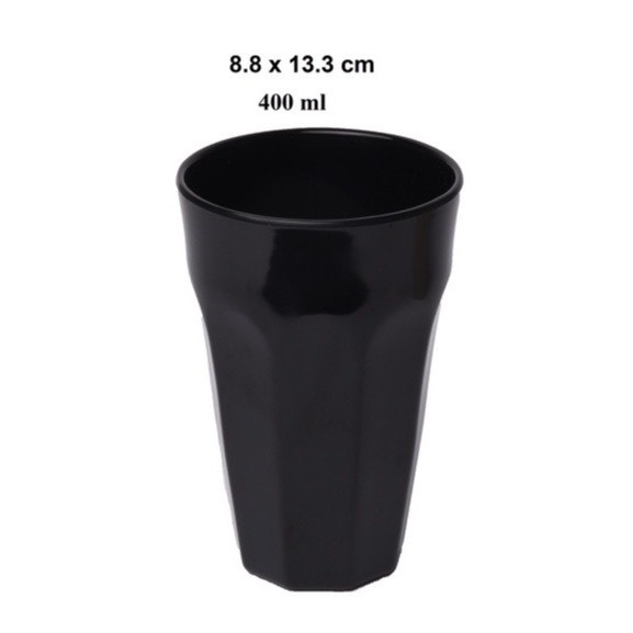 Ly nhựa dùng để uống nước dáng cao màu đen/nâu trắng dung tích 440ml- Ly nhựa Melamine dùng cho gia đình và hàng quán.