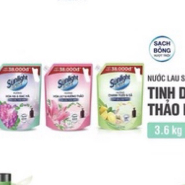 Túi nước lau sàn Sunlight hương hoa diên vỹ/ chanh sả