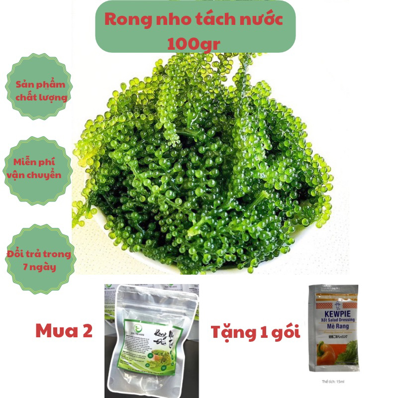 Rong nho tách nước 100gr nở ra 300gr đặc sản Khánh Hòa (100gr) | Shopee ...