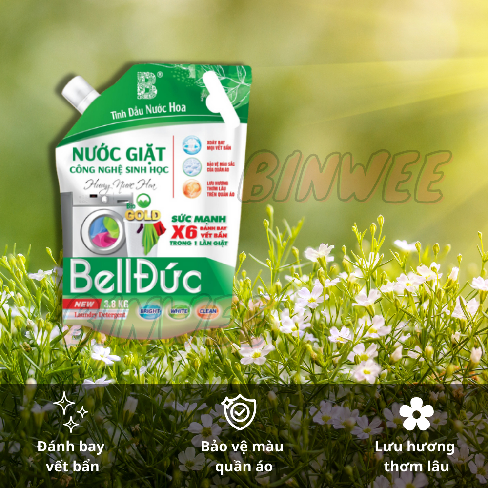 Nước giặt xả size lớn Bell Đức 3,8L công nghệ sinh học mang đến sự mềm mại và hương thơm dịu dàng cho quần áo của bạn