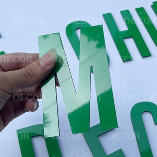 Chữ Alu Xanh Lá 10cm dày 3mm T1 In Hoa trang trí dán tường - biển quảng cáo