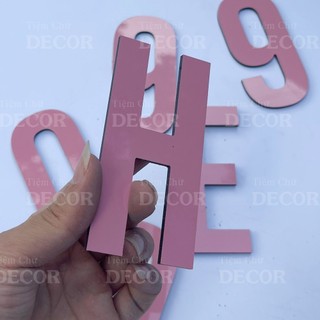 Chữ Alu Hồng 10cm dày 3mm T1 In Hoa trang trí dán tường - biển quảng cáo