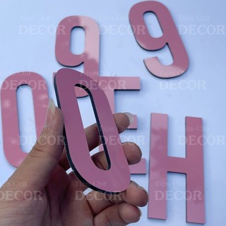 Chữ Alu Hồng 10cm dày 3mm T1 In Hoa trang trí dán tường - biển quảng cáo