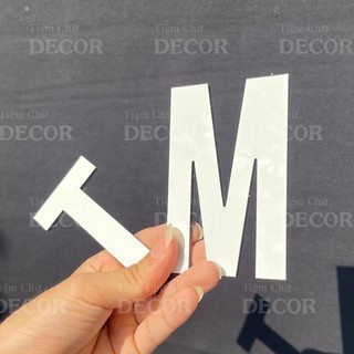 Chữ Alu Trắng 10cm dày 3mm T1 In Hoa trang trí dán tường - biển quảng cáo