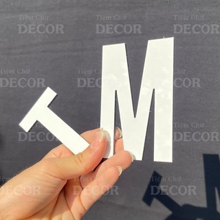 Chữ Alu Trắng 10cm dày 3mm T1 In Hoa trang trí dán tường - biển quảng cáo