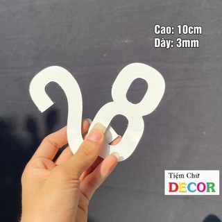 Chữ Alu Trắng 10cm dày 3mm T1 In Hoa trang trí dán tường - biển quảng cáo