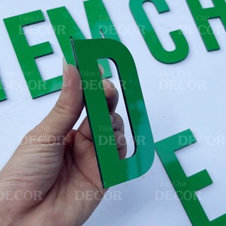 Chữ Alu Xanh Lá 10cm dày 3mm T1 In Hoa trang trí dán tường - biển quảng cáo