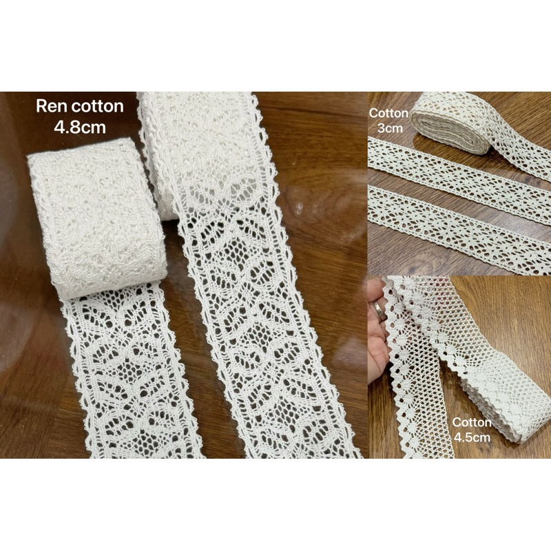 ren cotton 3cm , 4.5cm , 4.8cm ren viền trang trí | Shopee Việt Nam