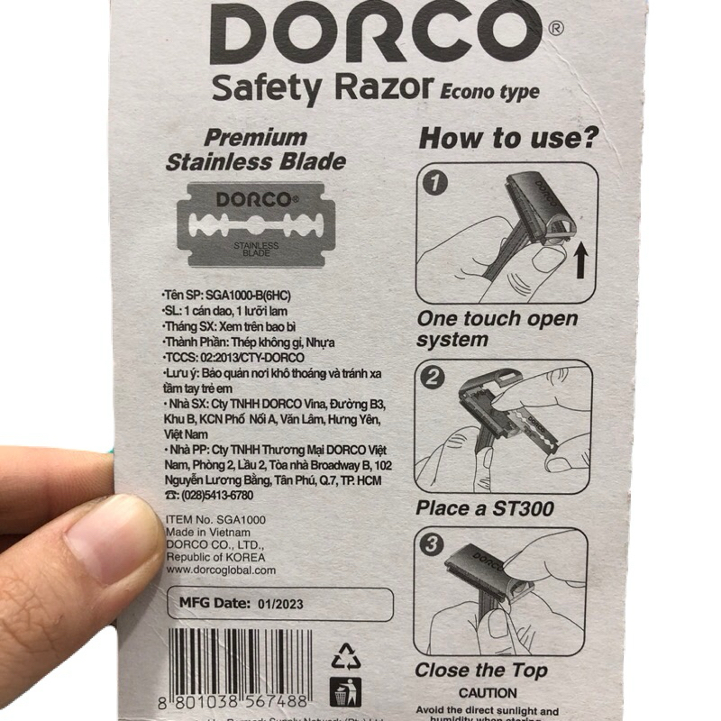 Dao Cạo Râu Lưỡi Lam Cao Cấp Dorco SGA 1000
