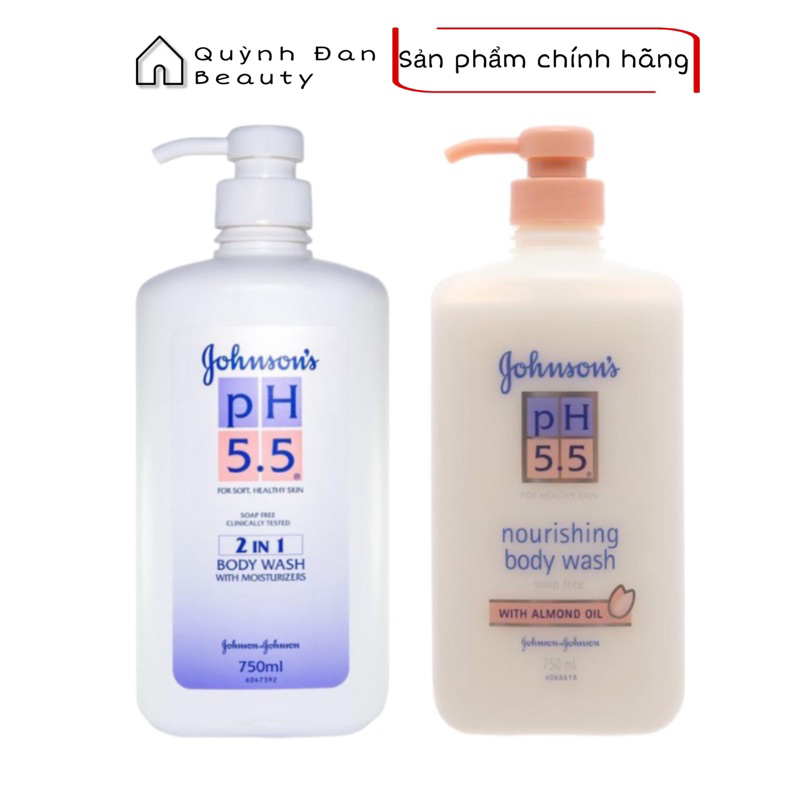 Sữa tắm Johnson's Adult pH 5.5 dưỡng ẩm 2in1 & Hạnh Nhân dành cho người lớn 750m