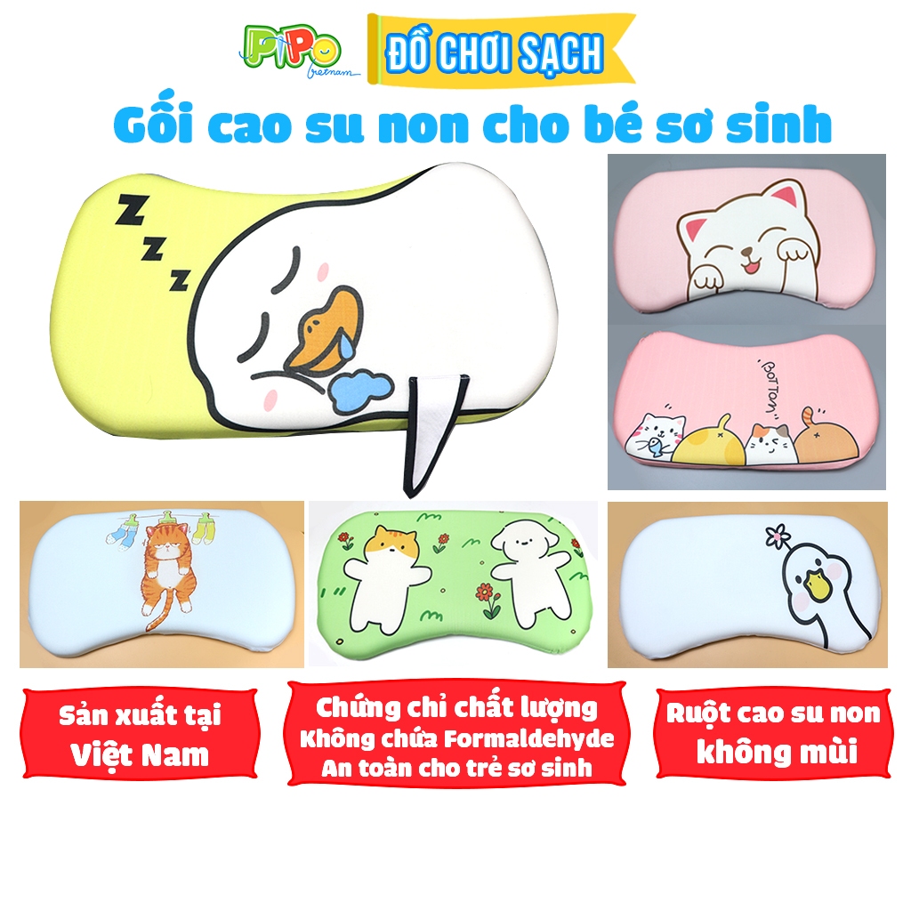 Ảnh Gối cao su non PiPoVietnam - chống bẹp đầu cho bé sơ sinh, dùng cho bé từ 0 tháng tuổi 1