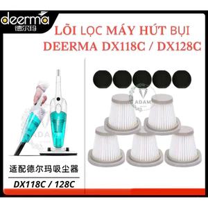Bộ 5 lõi lọc cho máy hút bụi Xiaomi Deerma DX118C DX128C tặng kèm miếng mút chắn bụi