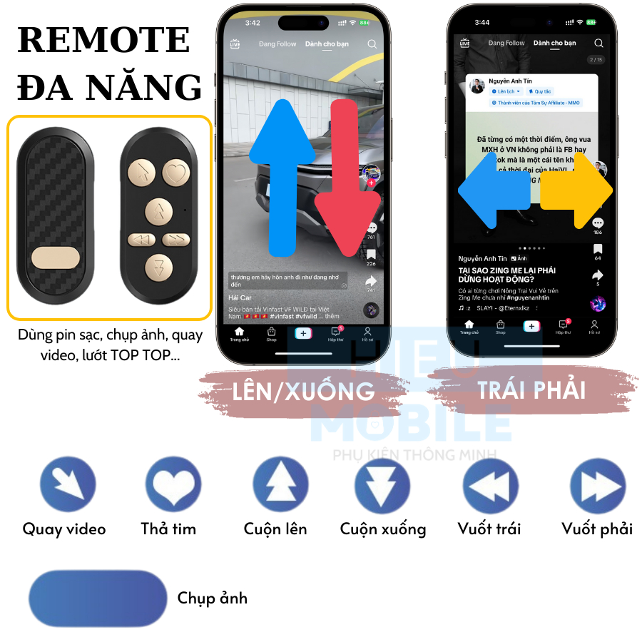 Gậy selfie gắn điện thoại kiêm chân gimbal máy ảnh có tay cầm quay video và remote pin sạc đa năng A15