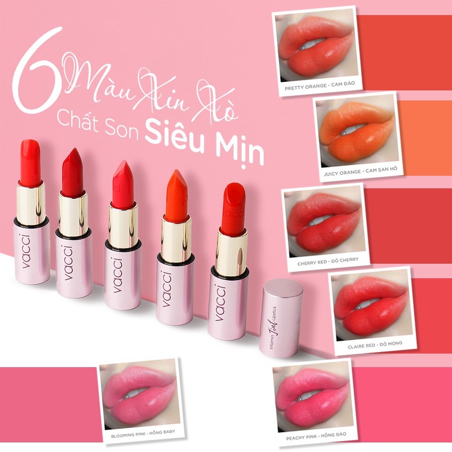 Son Dưỡng Môi Có Màu Lâu Phai Vacci Vitamin Tint Lipstick (Hàn Quốc ...