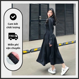 Váy chống nắng poly chiết eo xếp ly hàng thiết kế shop long cho các bạn cao < 1m62 và nặng < 55kg