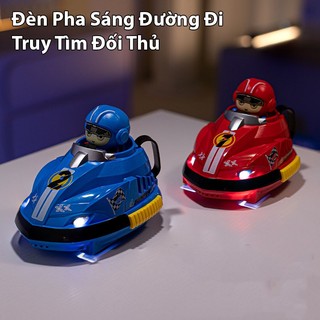 Xe Điện Đụng  Điều Khiển Từ Xa Bumper Va Chạm Hất Tung Tài Có Đèn Và Nhạc Tặng Kèm Pin Sạc , Tay Cầm Điều Khiển 2.4G