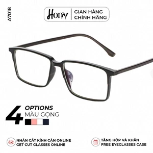 Mắt kính Unisex thời trang HONY - Gọng kính chữ nhật khung TR90 cao cấp A7018