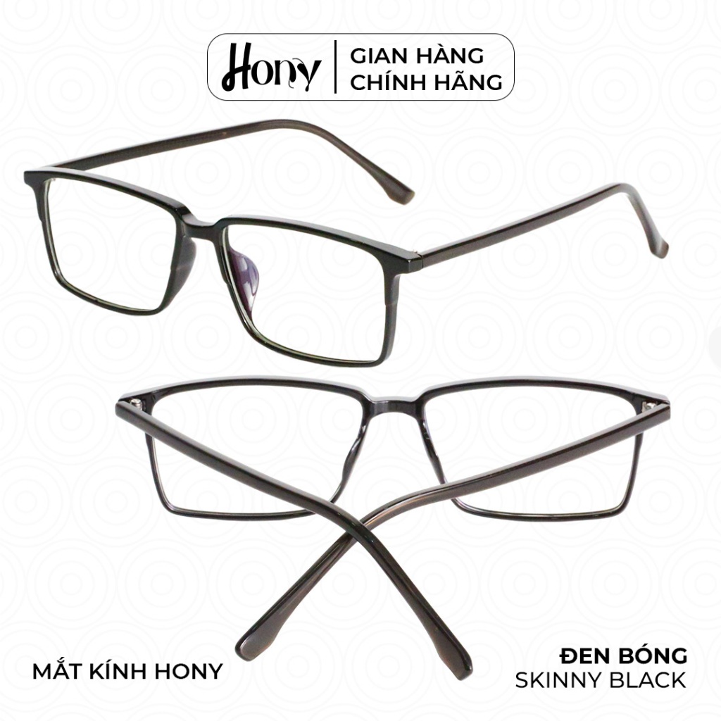 Mắt kính Unisex thời trang HONY - Gọng kính chữ nhật khung TR90 cao cấp A7018