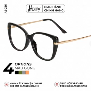 Mắt kính Nữ thời trang HONY - Gọng kính giọt nước nhựa phối kim loại cao cấp A8036