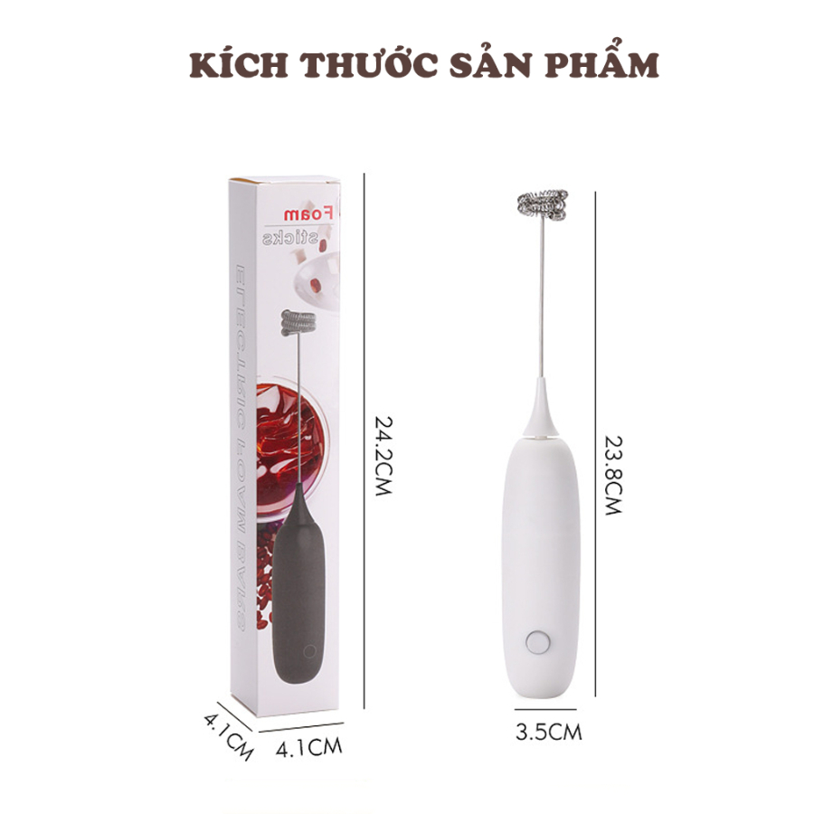 Máy Đánh Trứng Mini ABS, Máy Tạo Bọt Cafe Cầm Tay Cao Cấp