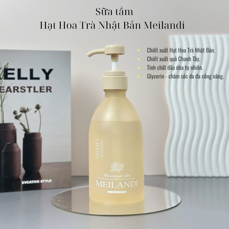 Sữa Tắm Rửa Mặt 2 in 1 Tạo Bọt Mịn Sạch Sâu Hoa Trà Nhật Bản Meilandi